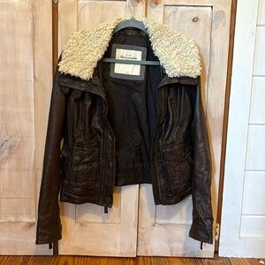Abercrombie genuine leather jacket size L.